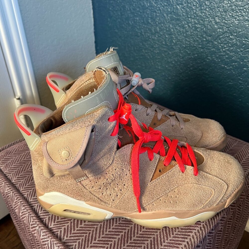 The Travis Scott x Air Jordan 6 Cactus Jack British Khaki